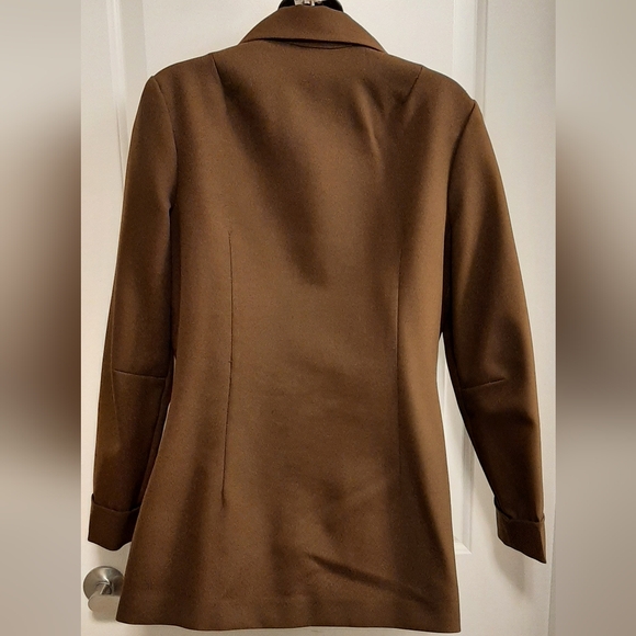 Vintage Brown Women's Polyester Blazer Union Made Button Down Pockets Size 14 - Picture 5 of 8
